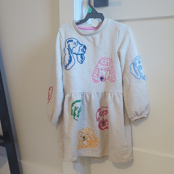 Boden Beige Top with Blue and Pink Dog Motif - Picture 3 of 7